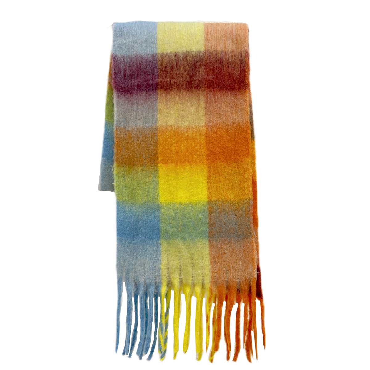 ‘Forsaken Skittles’ Cashmere Tassel Rainbow Scarf