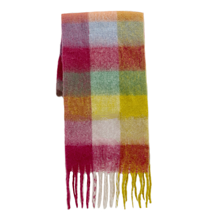 ‘Forsaken Skittles’ Cashmere Tassel Rainbow Scarf