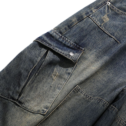 ‘Forsaken Artillery’ Cargos Heavyweight Multi-Pocket Washed Vintage Loose Jean