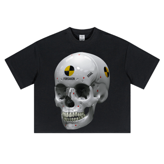 ‘Test Dummy’ Unisex Short-Sleeved Oversized Cropped T-Shirt