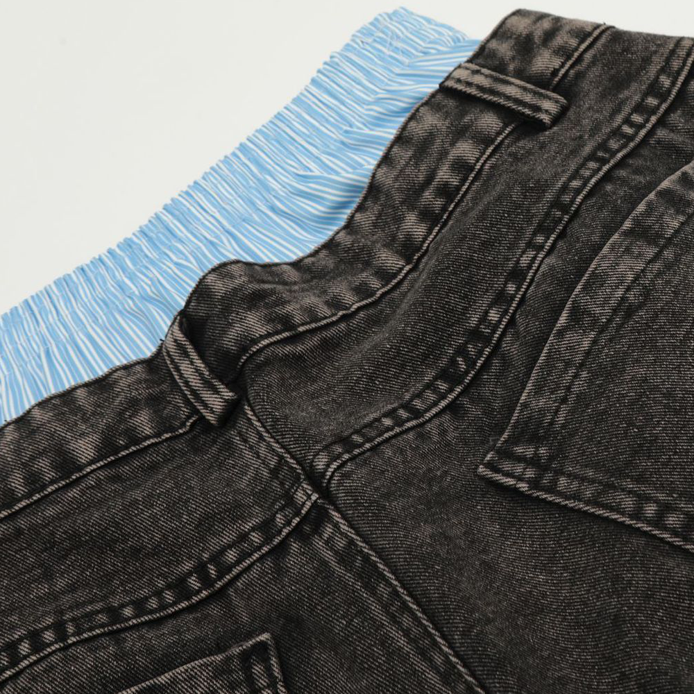 ‘Forsaken Wasted Waists’ Unisex Design Wide Leg Jeans