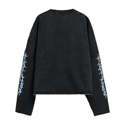 ‘FORSAKEN CHIVALRY’ 440GSM Unisex Washed Cropped Sweatshirt