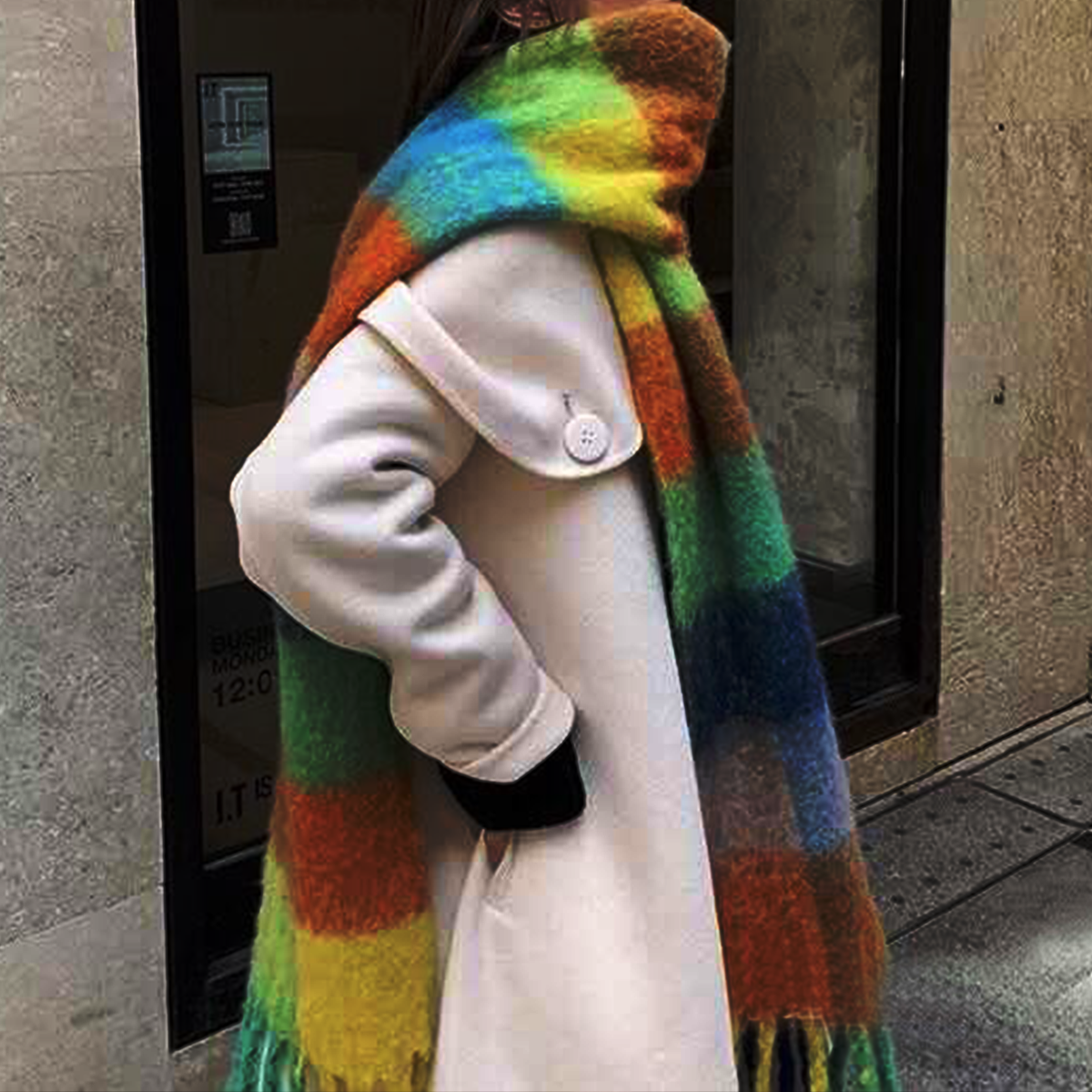 ‘Forsaken Skittles’ Cashmere Tassel Rainbow Scarf
