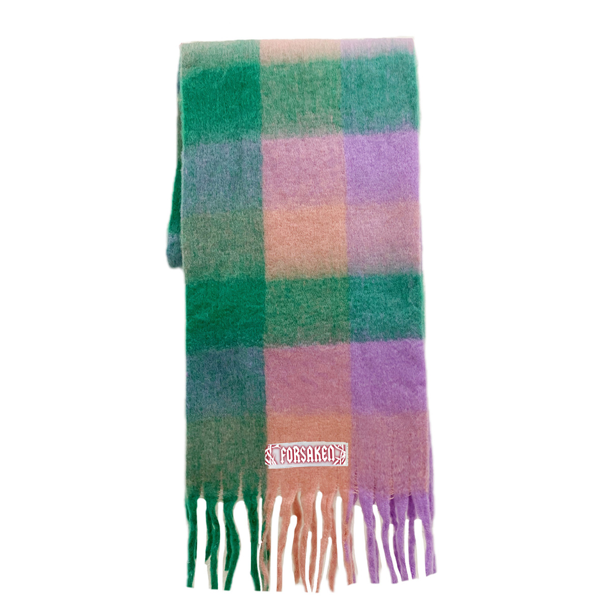 ‘Forsaken Skittles’ Cashmere Tassel Rainbow Scarf