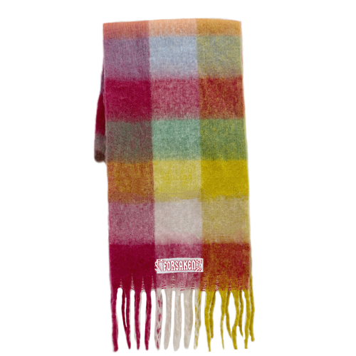 ‘Forsaken Skittles’ Cashmere Tassel Rainbow Scarf