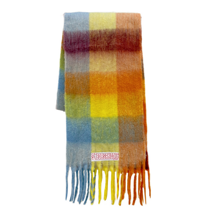 ‘Forsaken Skittles’ Cashmere Tassel Rainbow Scarf