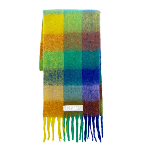 ‘Forsaken Skittles’ Cashmere Tassel Rainbow Scarf