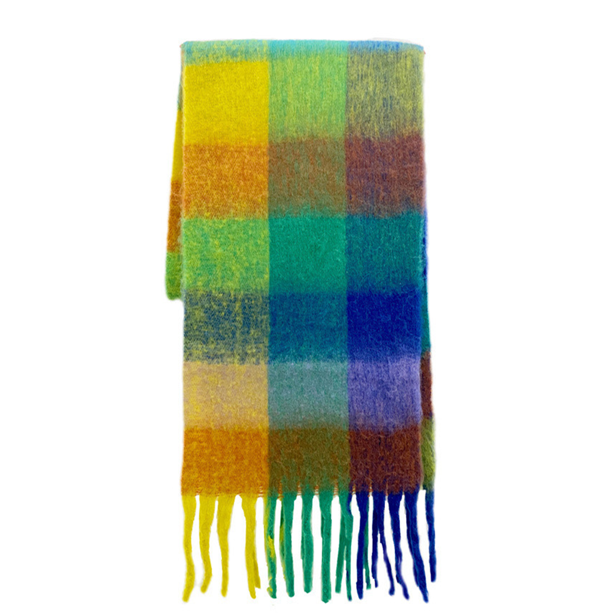 ‘Forsaken Skittles’ Cashmere Tassel Rainbow Scarf
