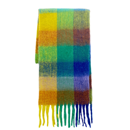 ‘Forsaken Skittles’ Cashmere Tassel Rainbow Scarf