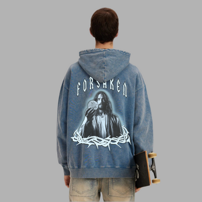 ‘PERISH 30’ Unisex Super Heavyweight Oversized Faded Hoodie(440GSM)