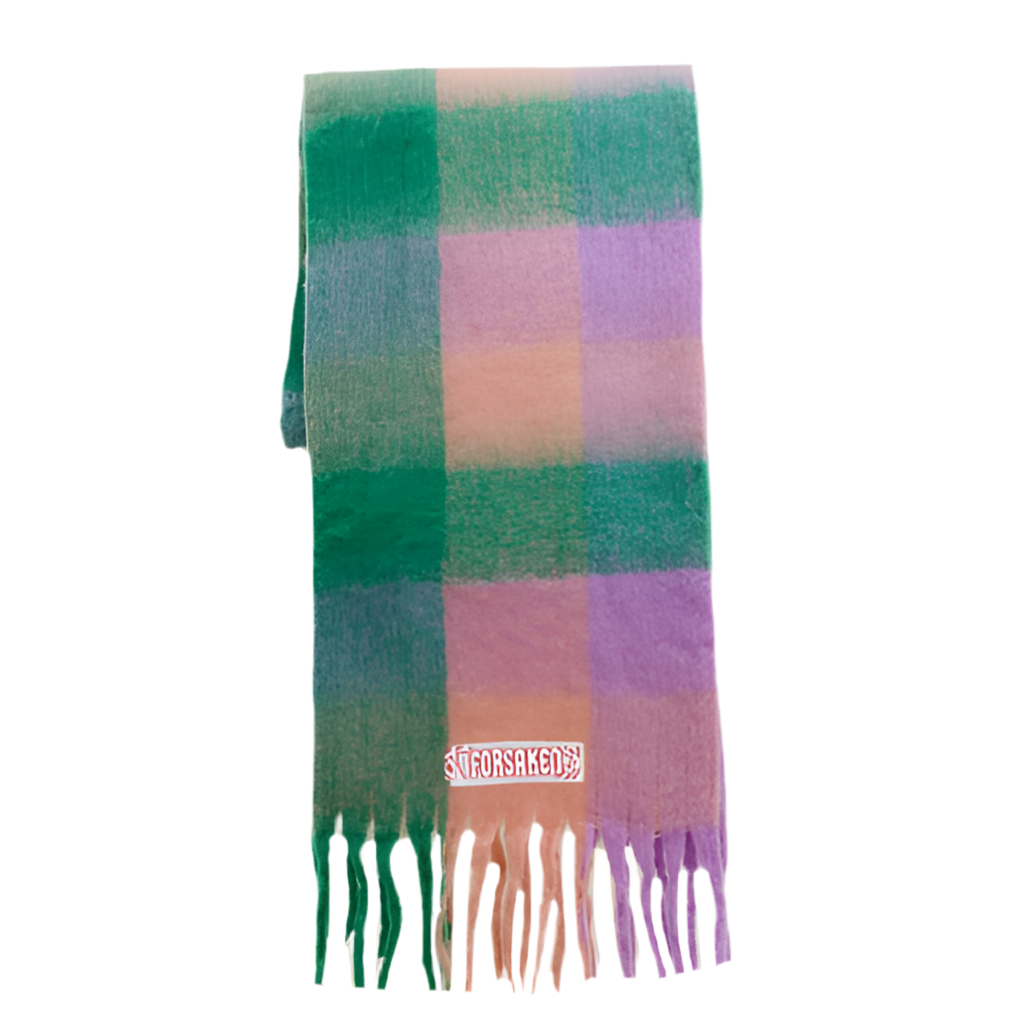 ‘Forsaken Skittles’ Cashmere Tassel Rainbow Scarf
