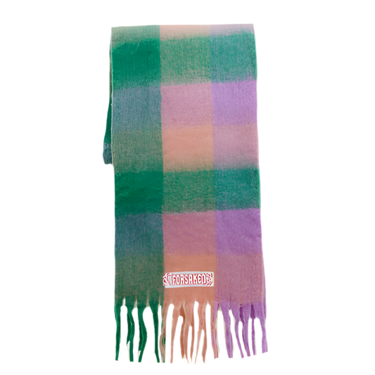 ‘Forsaken Skittles’ Cashmere Tassel Rainbow Scarf
