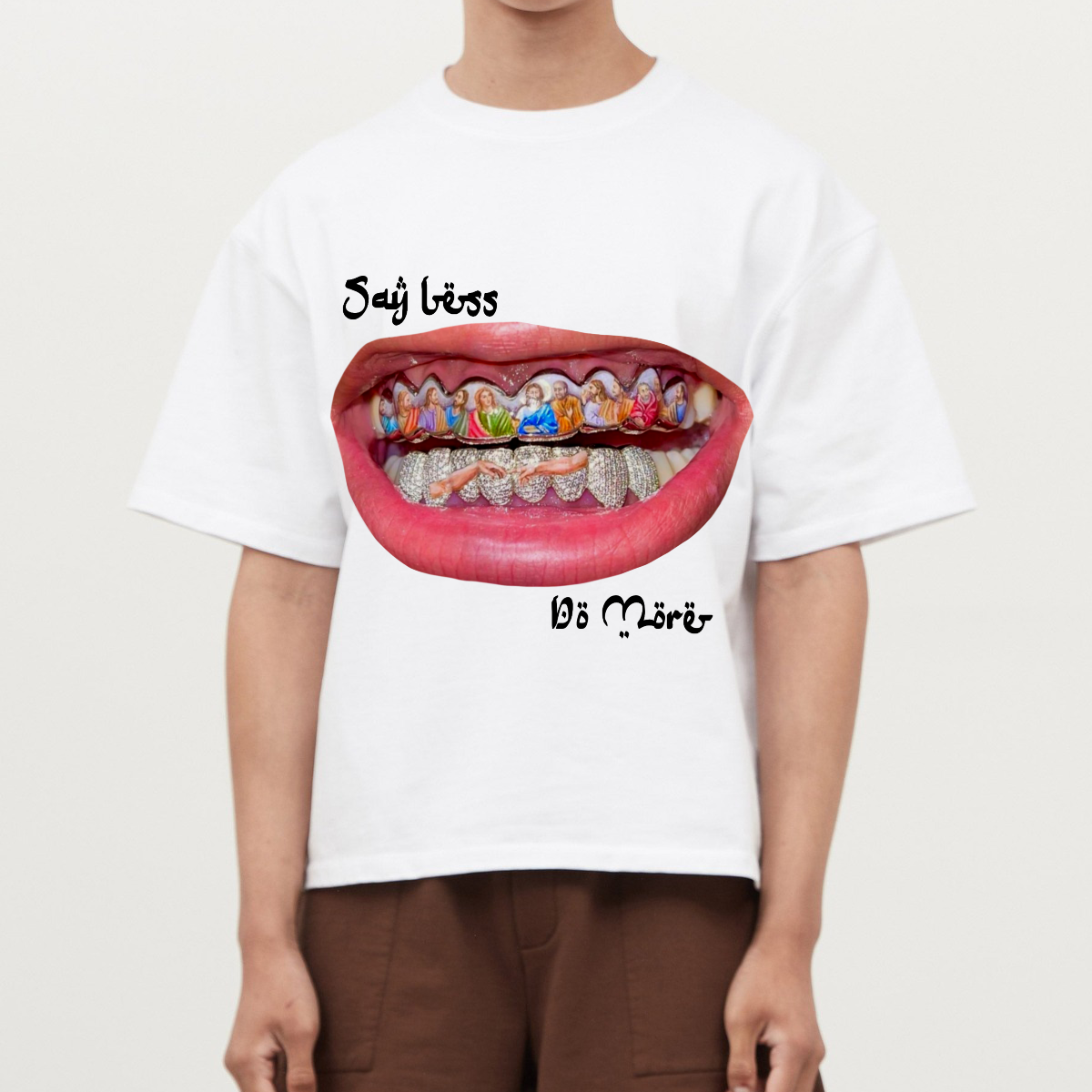 ‘Last Supper Grillz’ Oversized Cropped T-Shirt
