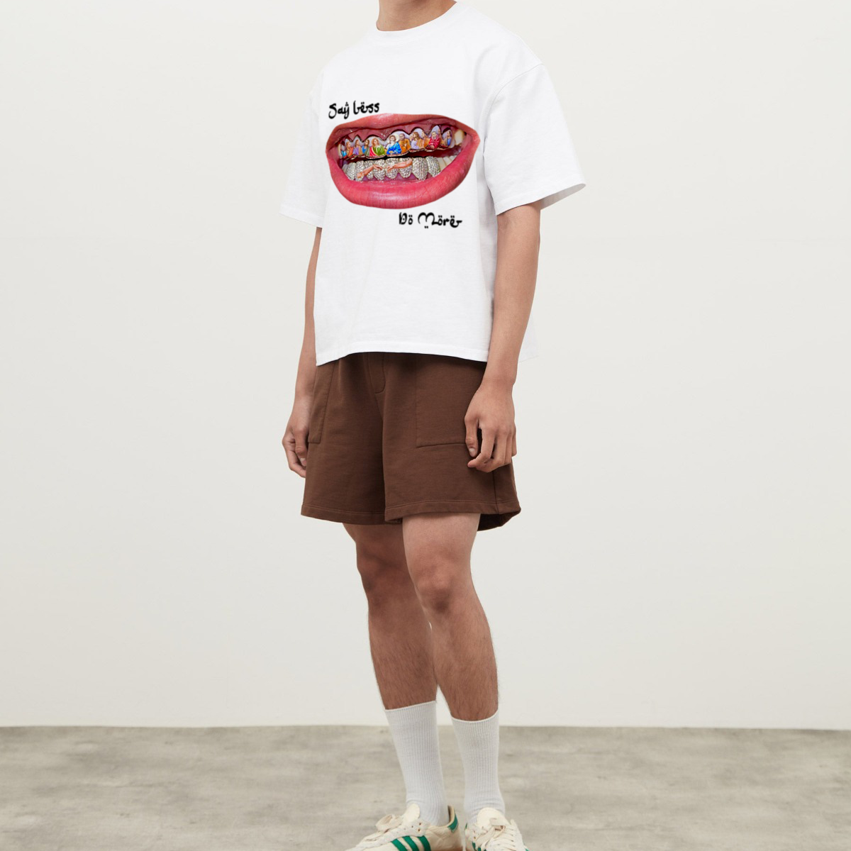 ‘Last Supper Grillz’ Oversized Cropped T-Shirt