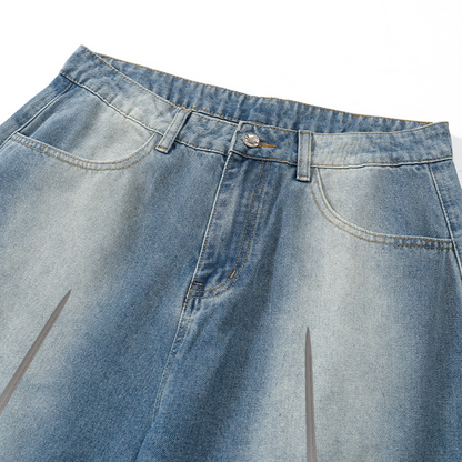 ‘Crusader’ Wide-leg Mirror Jeans