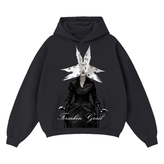‘Seraph-Swan’ Unisex Cropped Drop Shoulder Heavyweight Oversized Hoodie(460GSM)