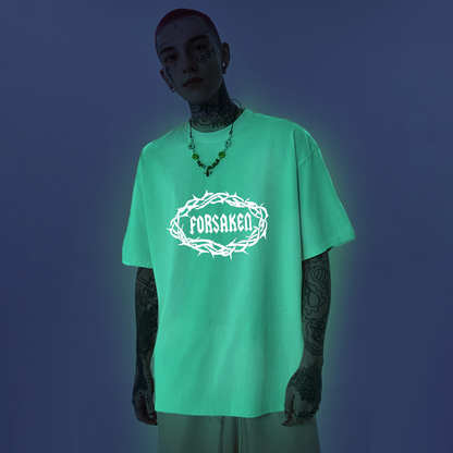 ‘Forsaken Raver’ Unisex Glow in the Dark Oversized T-Shirt(240GSM)